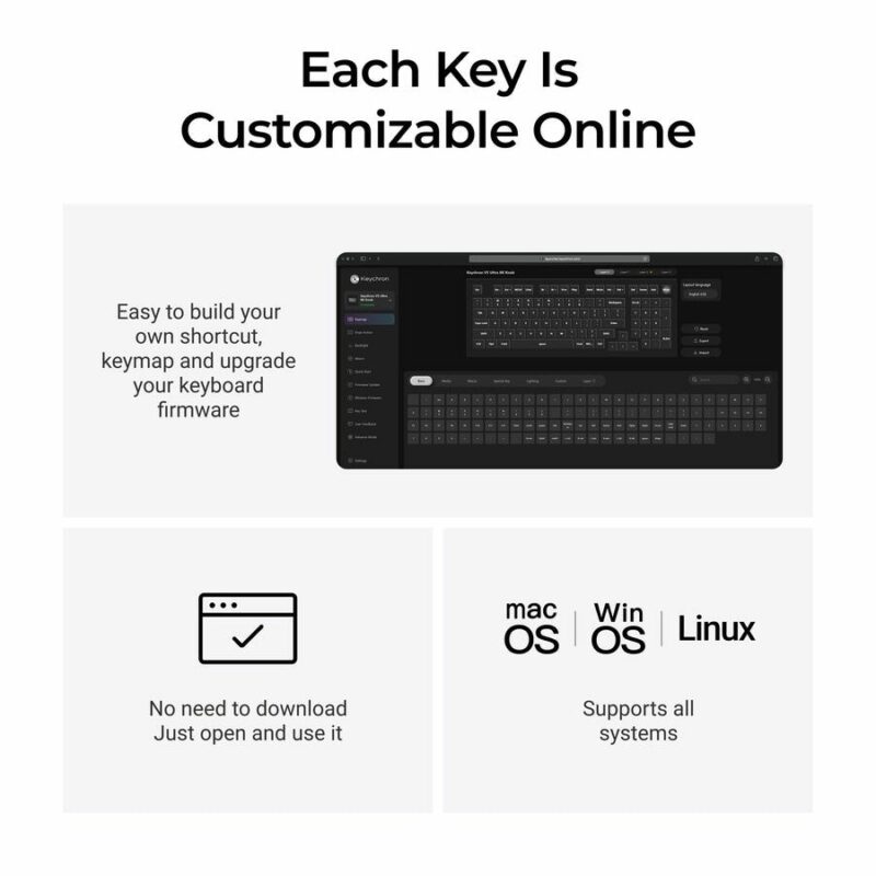 Keychron V5 Ultra (V5U-D4) QMK/VIA 8K Wireless Custom Mechanical Keyboard Banana Switch RGB 96% US - Image 7
