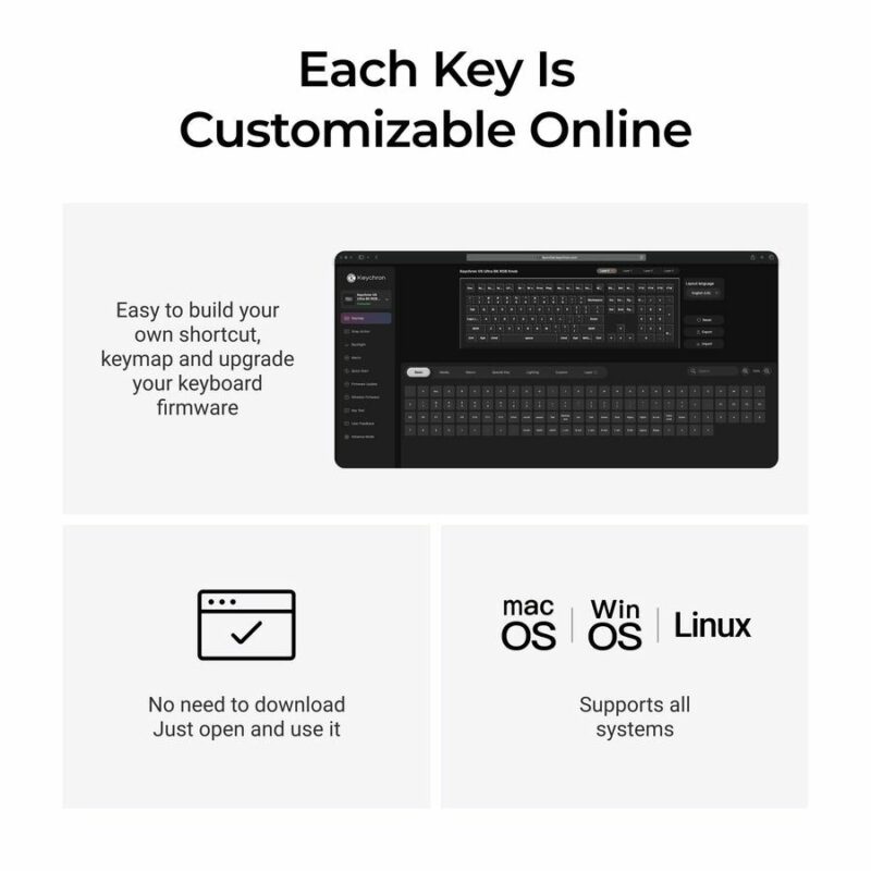 Keychron V6 Ultra (V6U-D1) QMK/VIA 8K Wireless Custom Mechanical Keyboard Red Switch RGB 100% US - Image 8