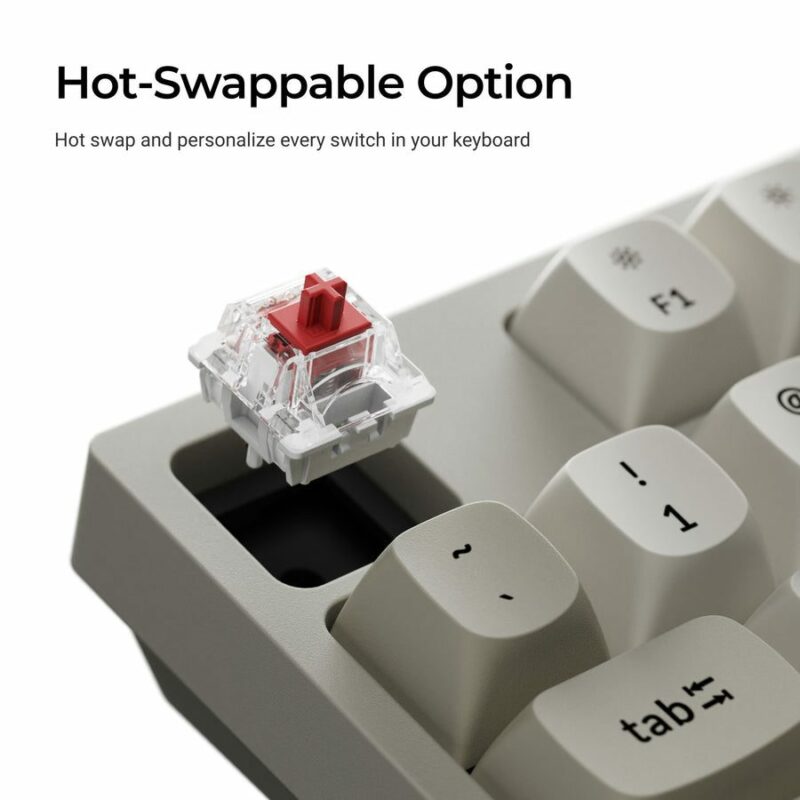 Keychron C1 Pro (C1PX-M1) QMK/VIA Mechanical Red Switch - 8K Polling Rate Hot Swap.80% US Retro RGB - Image 4