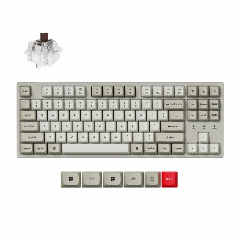 pcz-4894979036100 Keychron C1 Pro (C1PX-M3) QMK/VIA Mechanical Brown Sw. - 8K Polling Rate Hot Swap. 80% US Retro RGB - Image 1