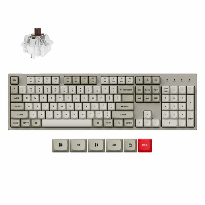 pcz-4894979036209 Keychron C2 Pro (C2PX-M3) QMK/VIA Mechanical Brown Switch - 8K Polling Rate Hot Swap. 100% US Retro - Image 1