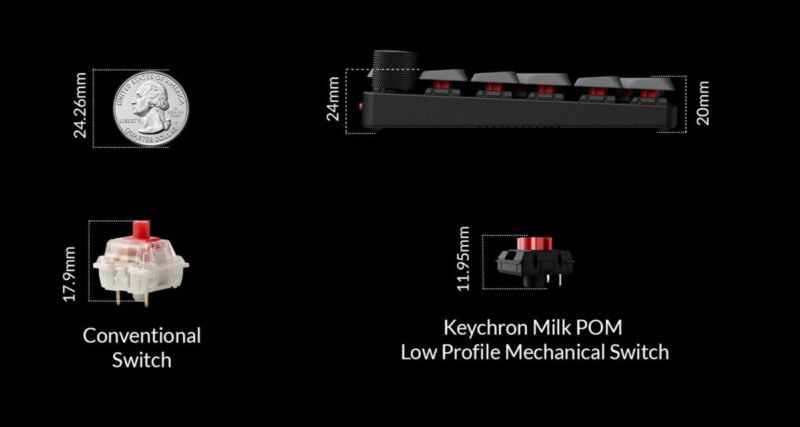 Keychron K0 Max (K0M-H1) QMK Wireless Custom Num Pad Mechanical Low Profile Red Switch RGB Hot-Swap - Image 2