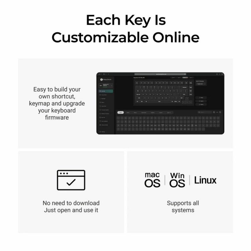 Keychron Q1 Ultra (Q1U-M4) ZMK RGB 8K Wireless Custom Mechanical Keyboard-Banana Switch 75% US - Image 4