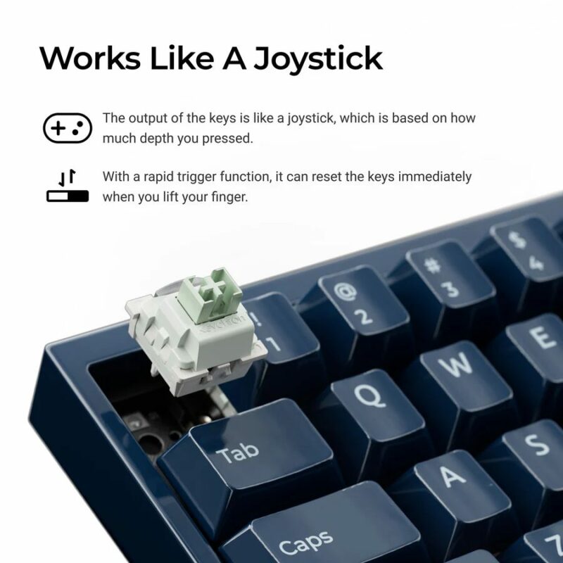 Keychron Q16 HE (Q16HW-J1) QMK Ceramic Custom Hall Effect  Keyboard RGB Lime Switch 65% US Blue - Image 3