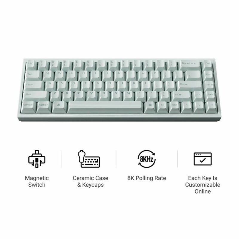 Keychron Q16 HE (Q16HW-L1) QMK Ceramic Custom Hall Effect  Keyboard RGB Lime Switch 65% US Green - Image 2