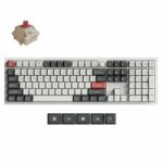 Keychron Q6 Ultra (Q6U-P1) ZMK RGB 8K Wireless Custom Mechanical Keyboard-Red Switch 100% US White