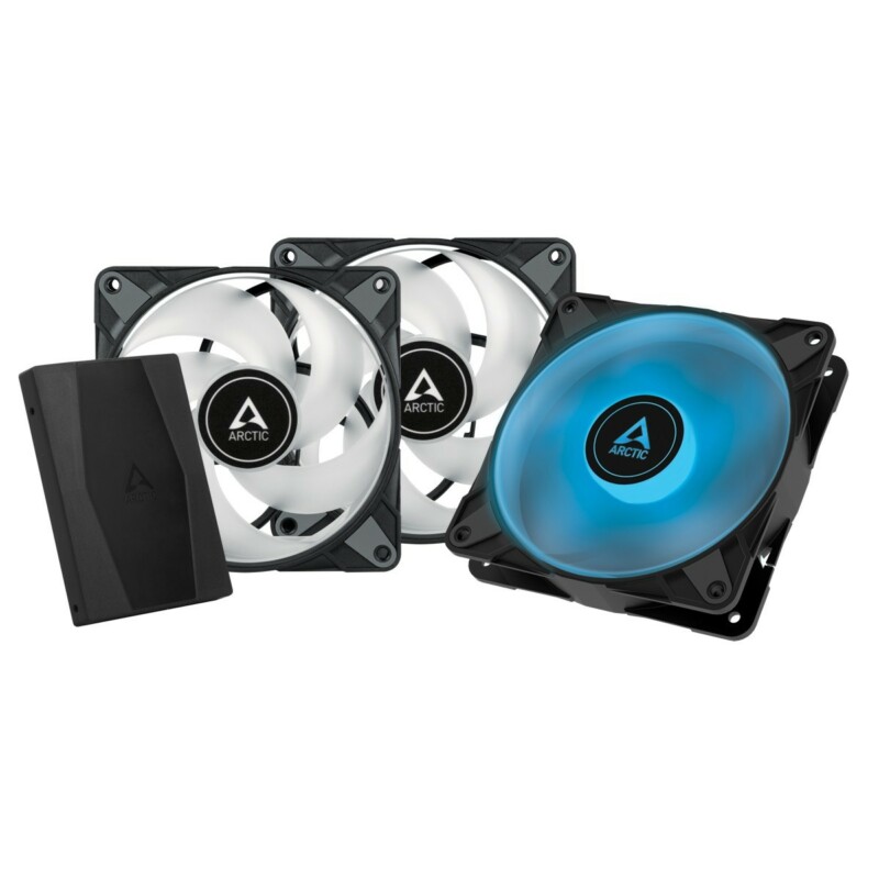 pcz-4895213703260 Arctic P12 PWM PST RGB 0dB – 120mm Pressure optimized case fan | PWM controlled speed with PST | RGB - Image 1