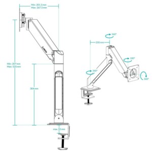 ARCTIC X1-3D - Single Monitor arm with complete 3D movement in black colour - Image 9
