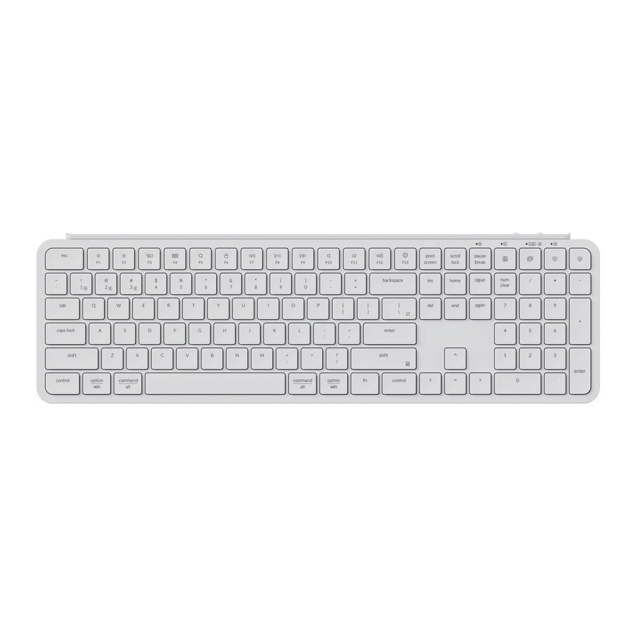 pcz-4895248876625 Keychron B6 Pro (B6P-K8) Ultraslim Wireless BT Keyboard ZMK Online customizen-Ivory White 100% US - Image 1