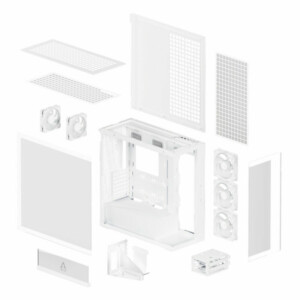 Arctic Xtender (White) transparent window with GPU vertical mount - Mid Tower Case w. A-RGB Fans - Image 8