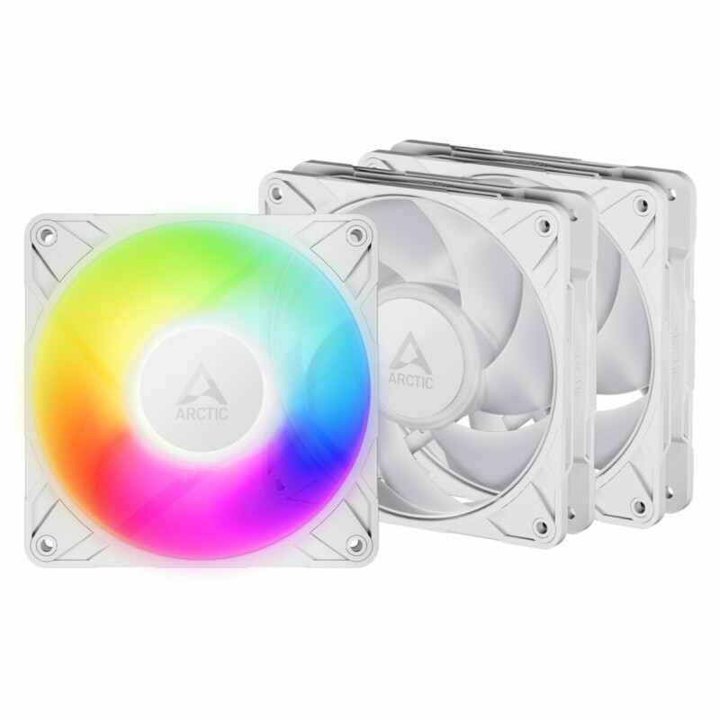 pcz-4895265000683 Arctic P12 Pro A-RGB (White) - 3 Pack - PWM 120mm Case Fan Value Pack - max 3000 RPM - PWM regulate - Image 1