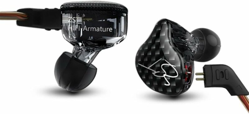 KZ ZST Black  With Mic - IEM 3,5 In Ear Monitor Earphones, Dynamic Hybrid Dual Driver 1BA+1DD - Image 2