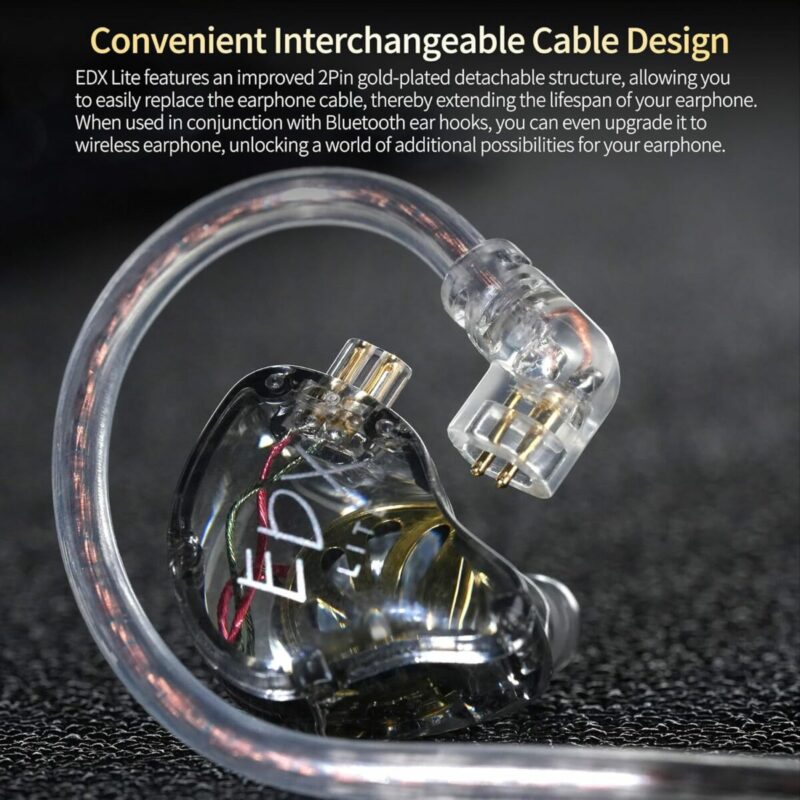 KZ EDX LITE Transparent Grey NO MIC - IEM 3,5 In Ear Monitor Earphones, Super-Linear, HIFI bass, Noi - Image 2