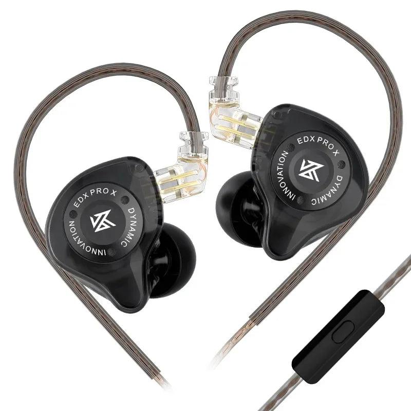 pcz-5204258095350 KZ EDX PRO Black Mic - IEM 3,5 In Ear Monitor Earphones, 1DD Dynamic, HIFI bass, Noise Cancelling, I - Image 1