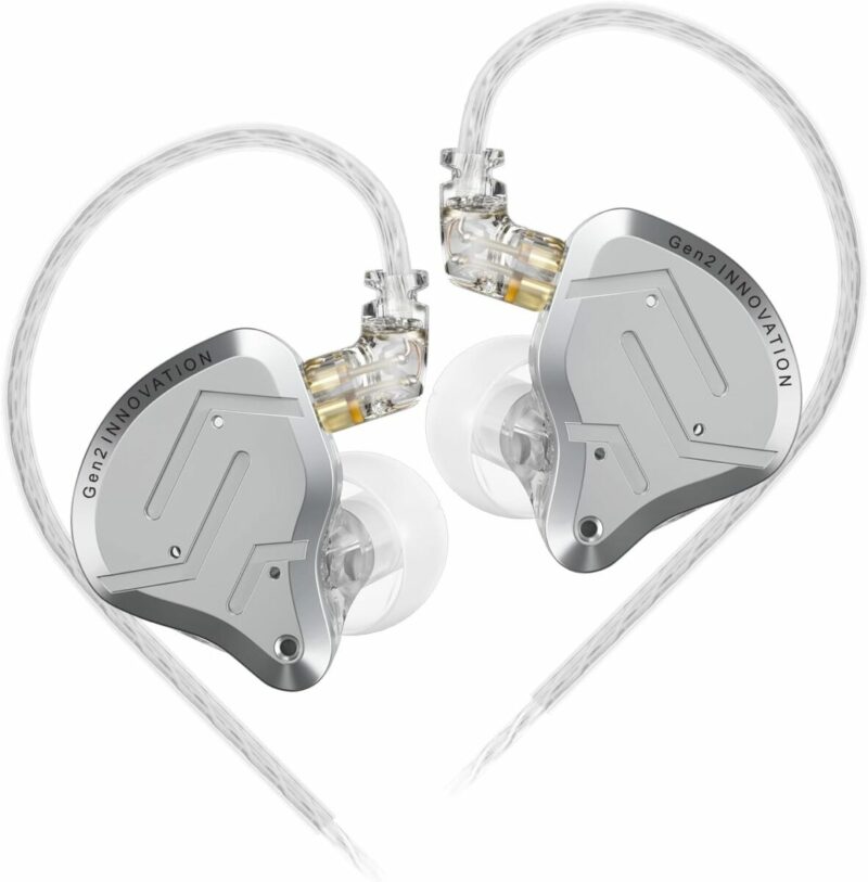 KZ ZSN PRO 2 SIlver With Mic - IEM 3,5 In Ear Monitor Earphones, Hybrid 1BA+1DD 10mm, metal, HIFI ba - Image 2