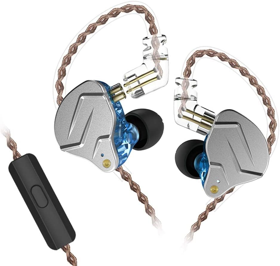 pcz-5204258095497 KZ ZSN PRO Blue Mic - IEM 3,5 In Ear Monitor Earphones, Dynamic Hybrid Dual Driver 1BA+1DD - Image 1