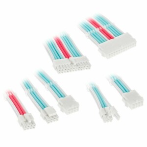 Kolink Core Adept Braided Cable Extension Kit – Brilliant White/Neon Blue/Pure Pink - Image 2