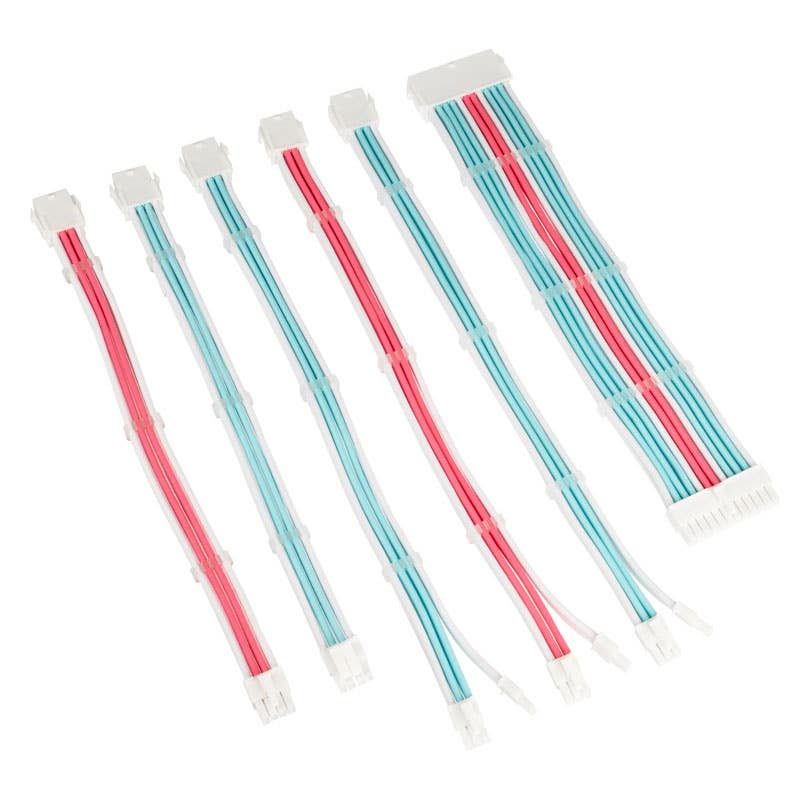 pcz-5999094004900 Kolink Core Adept Braided Cable Extension Kit – Brilliant White/Neon Blue/Pure Pink - Image 1