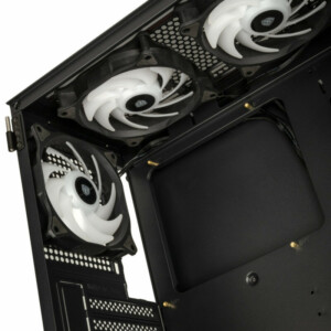 Kolink Observatory HF Glass ARGB Midi Tower Case - Black (with 6 ARGB fans - 3x140mm & 3x120mm) - Image 4