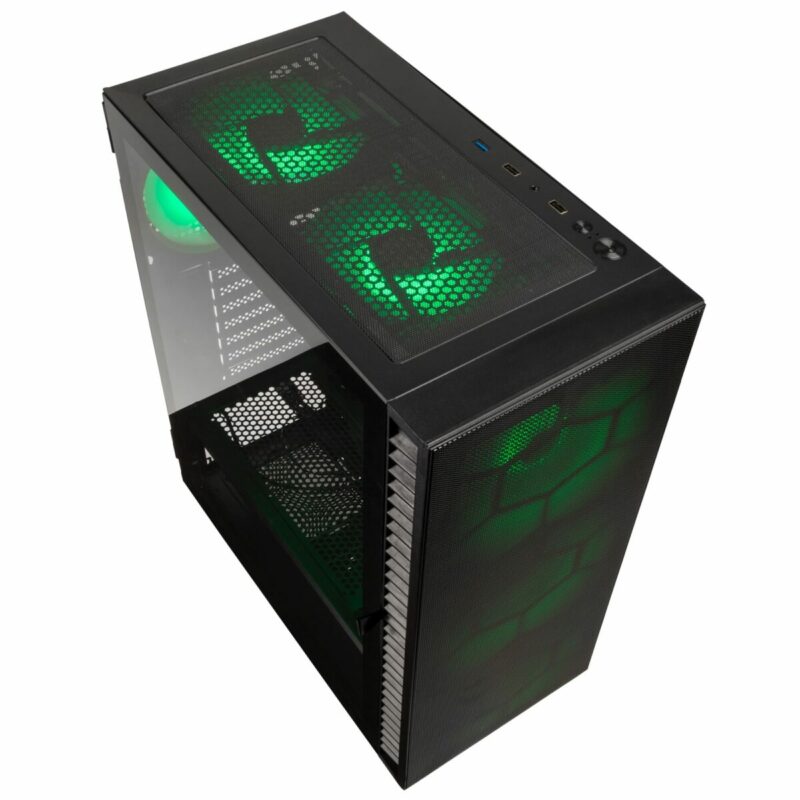 Kolink Observatory HF Mesh ARGB Midi Tower Case - Black (with 6 ARGB fans - 3x140mm & 3x120mm) - Image 2