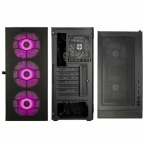 Kolink Observatory HF Mesh ARGB Midi Tower Case - Black (with 6 ARGB fans - 3x140mm & 3x120mm) - Image 7