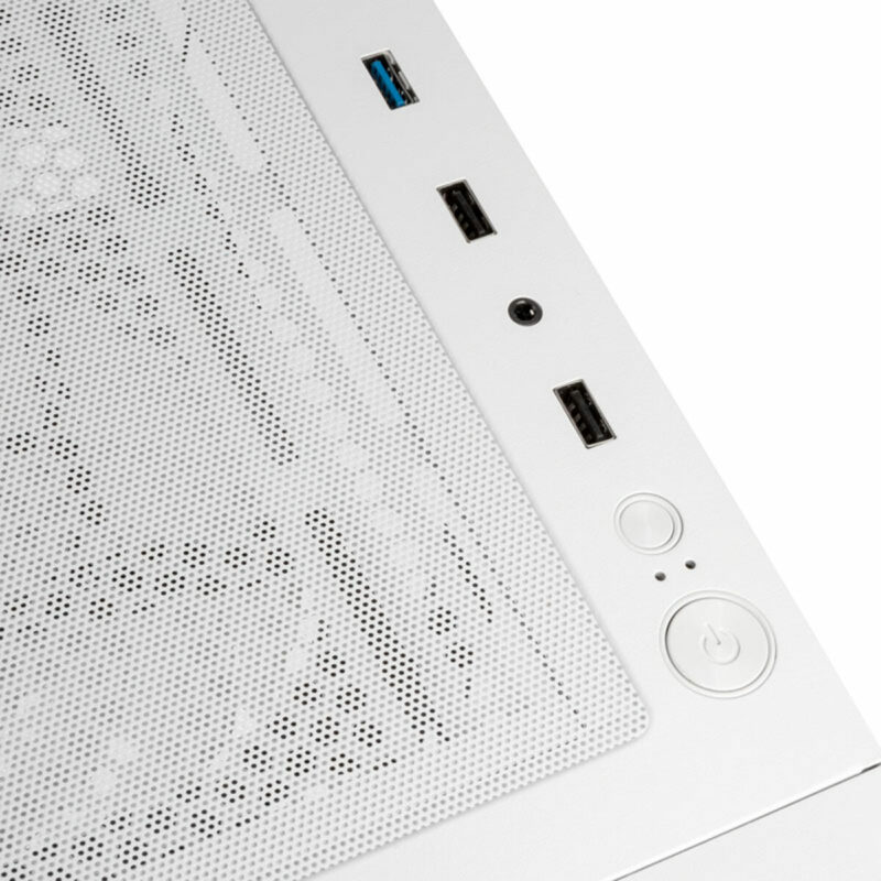 Kolink Observatory HF Glass ARGB Midi Tower Case - White (with 6 ARGB fans - 3x140mm & 3x120mm ) - Image 9