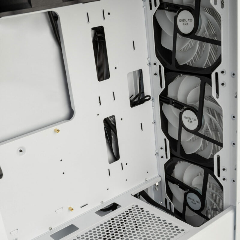 Kolink Observatory HF Mesh ARGB Midi Tower Case - White (with 6 ARGB fans - 3x140mm & 3x120mm ) - Image 5