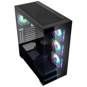 Kolink Unity Peak ARGB Midi Tower Showcase - Black ATX 400mm clearance with 4 ARGB Fans - Image 2