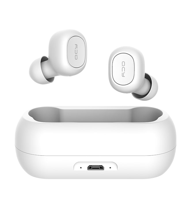 pcz-6957141405789 QCY T1C TWS WHITE True Wireless Earbuds 5.0 Bluetooth Headphones 80hrs - Image 1
