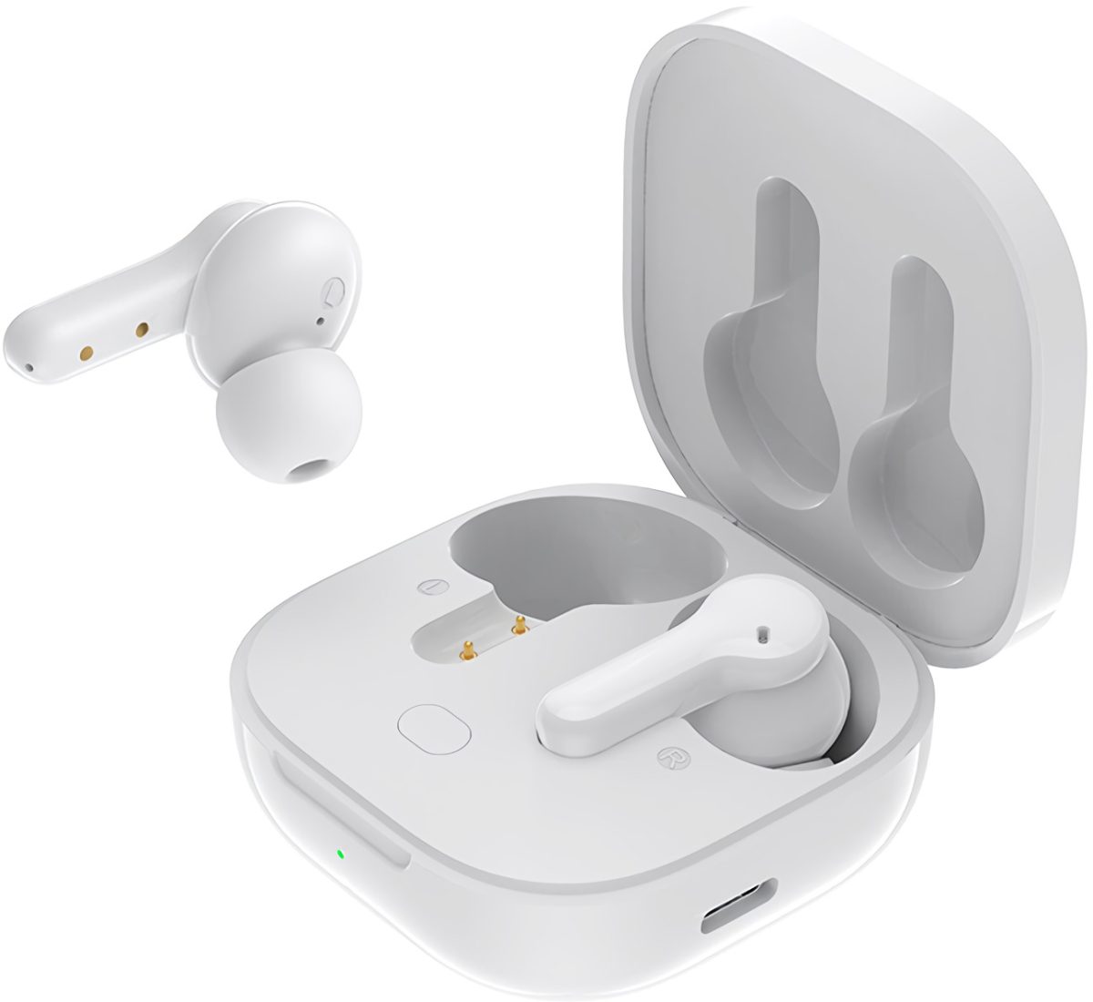 pcz-6957141406786 QCY T13 TWS WHITE Dual Driver 4-mic noise cancel. True Wireless Earbuds - Quick Charge 380mAh - Image 1