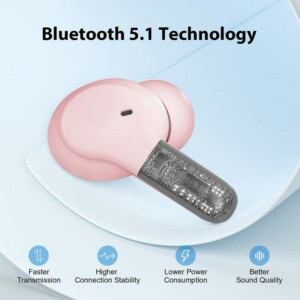 QCY T13 TWS PINK Dual Driver 4-mic noise cancel. True Wireless Earbuds - Quick Charge 380mAh - Image 6