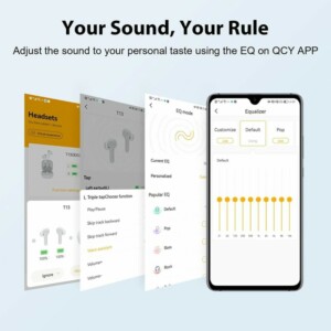 QCY T13 TWS PINK Dual Driver 4-mic noise cancel. True Wireless Earbuds - Quick Charge 380mAh - Image 10