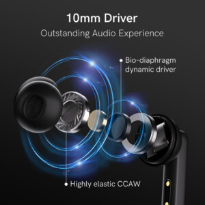 QCY T13 ANC Black - TWS 10mm Dynamic Driver, 4-mic 28dB ANC, Bluetooth 5.3, 7hr-30hr, 75ms latency - Image 3