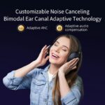 QCY H3 High-Res Headset Blue - w. Mic, Active Noise Canceling with 4 mode ANC 60h Multipoint - Image 3
