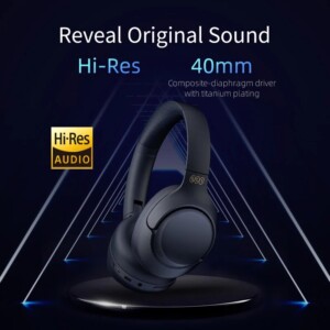 QCY H3 High-Res Headset Blue - w. Mic, Active Noise Canceling with 4 mode ANC 60h Multipoint - Image 4