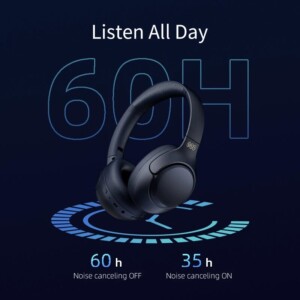 QCY H3 High-Res Headset Blue - w. Mic, Active Noise Canceling with 4 mode ANC 60h Multipoint - Image 5