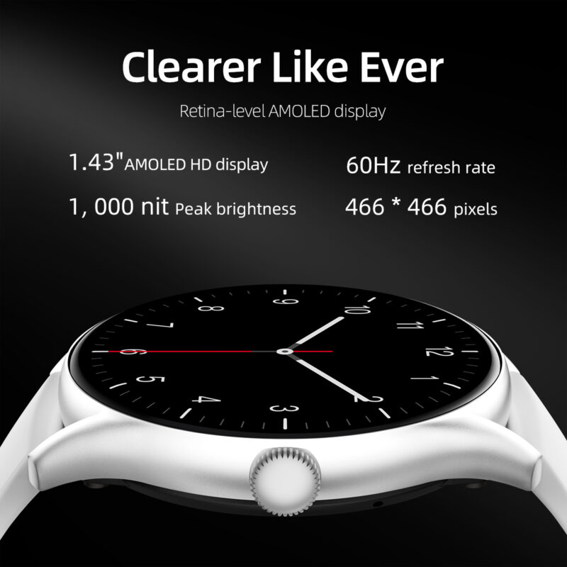 QCY Watch GT S8 Black - 1,43" AMOLED touch, 466x466 60Hz Always On Call BT Smart Watch IPX8 14day - Image 2