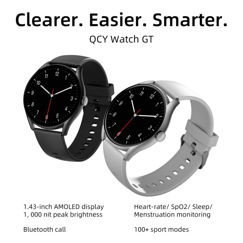 QCY Watch GT S8 Black - 1,43" AMOLED touch, 466x466 60Hz Always On Call BT Smart Watch IPX8 14day - Image 4