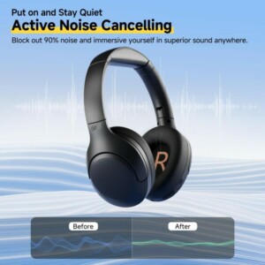 QCY H3 Lite Headset Black - ANC Noise Canceling 40mm drivers 68ms latency - 60h battery - Image 3