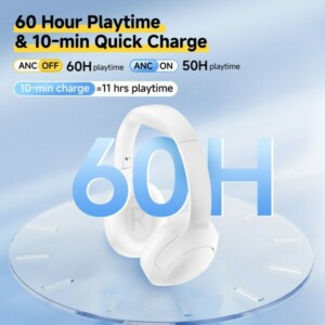 QCY H3 Lite Headset White - ANC Noise Canceling 40mm drivers 68ms latency - 60h battery - Image 3