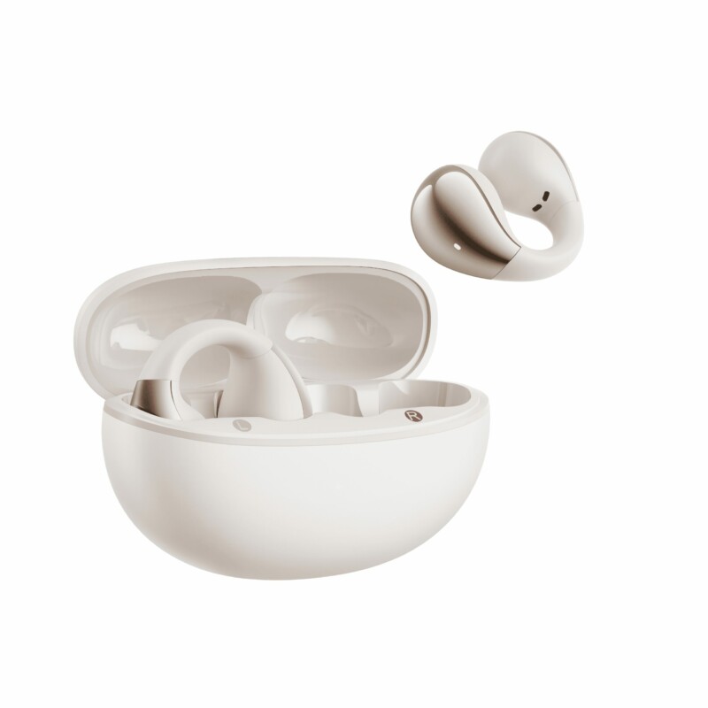 pcz-6957141409497 QCY Crossky C30 White Open Ear TPU Earclip, Bass Enhance Algo. BT 5.4 Dual Connection Earbuds 25h - Image 1