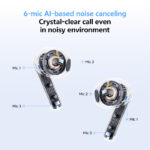 QCY AilyBuds E20 Black- Hybrid ANC Semi-Ear TWS earbuds 6mics 13mm dynamic driver IPX4 BT5.4 35h - Image 7