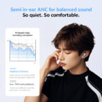 QCY AilyBuds E20 Clear Blue- Hybrid ANC Semi-Ear TWS earbuds 6mics 13mm driver IPX4 BT5.4 35h - Image 12