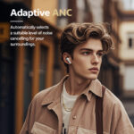 QCY Buds ANC Cream Grey (HT15) - 45db ANC TWS Earbuds 35h 5 mic ENC, ear-canal adaptive tech, - Image 6