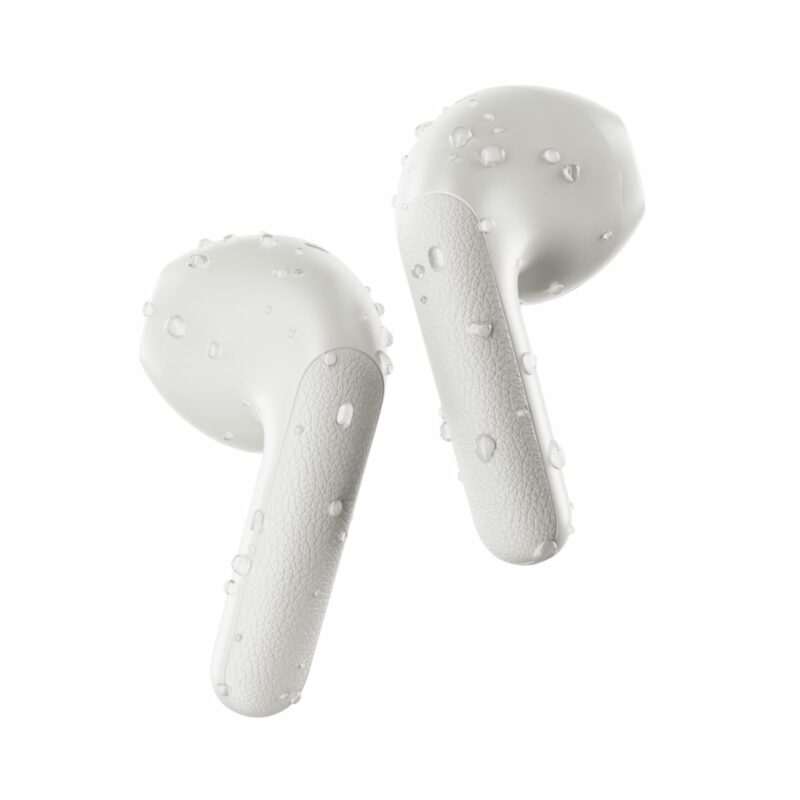 QCY Air White Semi-Ear TWS Earbuds, quad Mic ENC multi-point connection, leather grain case - Image 6