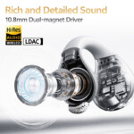 QCY Crossky C30S White (QT33S) Open Ear BT6.0 LDAC/AAC/SBC Earbuds 40h Call noise AI cancelation Dua - Image 5