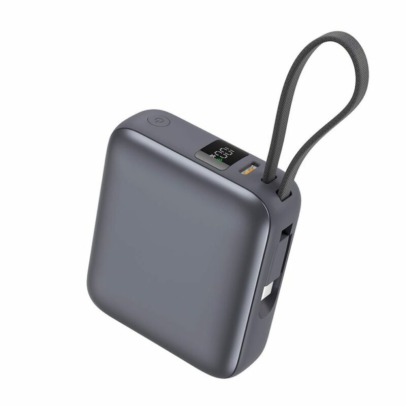 QCY PB10C Grey 10000mAh 35W PD fast charge power bank - Digital Display, Fireproof ABS+PC - Image 2