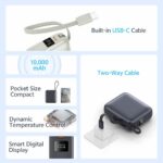 QCY PB10C Grey 10000mAh 35W PD fast charge power bank - Digital Display, Fireproof ABS+PC - Image 4