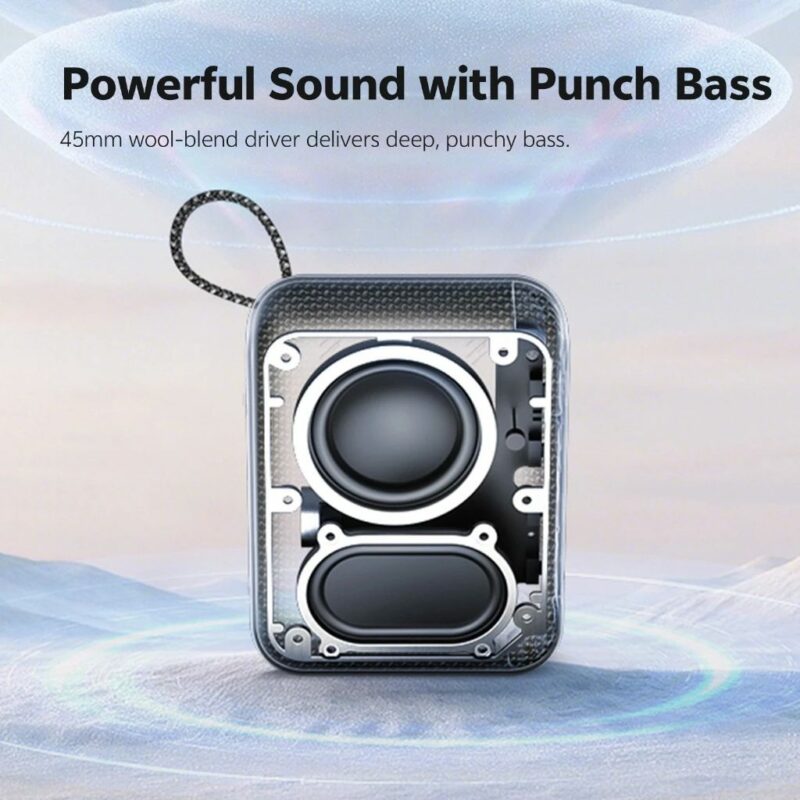 QCY SP2 Grey - Pocket Size IP67 RGB BT Speaker Deep Punch Bass TWS Stereo Subwoofer 17h - Image 3