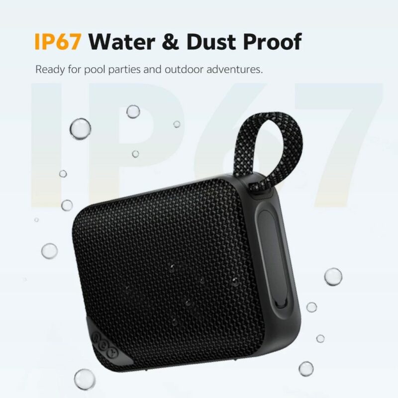 QCY SP2 Grey - Pocket Size IP67 RGB BT Speaker Deep Punch Bass TWS Stereo Subwoofer 17h - Image 5